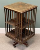 INLAID MAHOGANY REVOLVING BOOKCASE, 88 (h) x 48 (w) x 48cms (d) Provenance: private collection