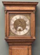 JOHN PIKE, WIVELISCOMBE LATE 18TH CENTURY OAK LONGCASE CLOCK, 30.5cms signed square brass dial