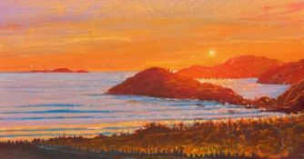 THOMAS HASKETT - acrylic on board 'Whitesands' , 16 x 27cms Provenance: donated to aid City