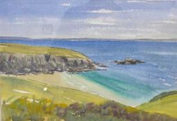DR FIONA RAWLINSON mixed media - entitled verso 'Care Fai, Pembrokeshire', signed verso, 19.5 x