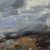 EMILY GREGORY SMITH oil on canvas - entitled verso 'Shoreline March', signed, 50 x 50cms Provenance: