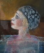 JACQUELINE ALKEMA (b. 1948) pastel on card - 'Aquarius', 23 x 21cms Provenance: donated to aid