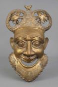 Afrikanische Bronze-Maske der Bamun, Kamerun