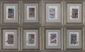 10 persische Buchblätter aus einem Schahname ("Buch der Könige")