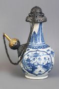 Chinesische Kendi Kanne des 18. Jahrhunderts mit Silbermontur