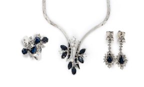 Diamond emerald jewelry set