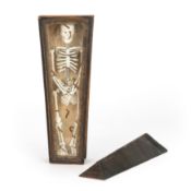 'Memento Mori' miniature or viewing coffin with corpse