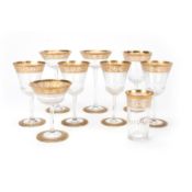 St. Louis set of various glasses 'Thistle Gold'