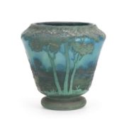 Daum Nancy footed vase 'Paysage lacustre'