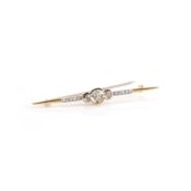 Bar brooch set with diamonds