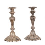 A pair of Neo-Rococo silver candlesticks