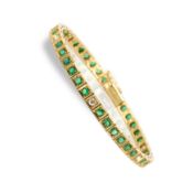 Emerald and diamond bracelet