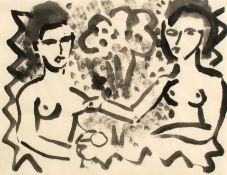 Zwei Frauen (nach Gabrielle d'Estrées und eine ihrer Schwestern, 1594)