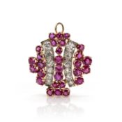 Ruby diamond brooch