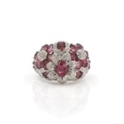 Tourmaline diamond ring