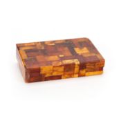 Cigar box with amber inlays