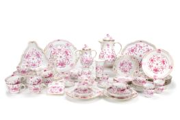 Meissen coffee and mocha service 'Indian purple' rich painting