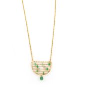 Emerald diamond necklace