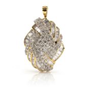 Diamond pendant with brooch