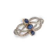 Art deco sapphire diamond ring