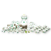 Herend Speise- und Mokka-/Teeservice Apponyi grün und Fleur des indes grün