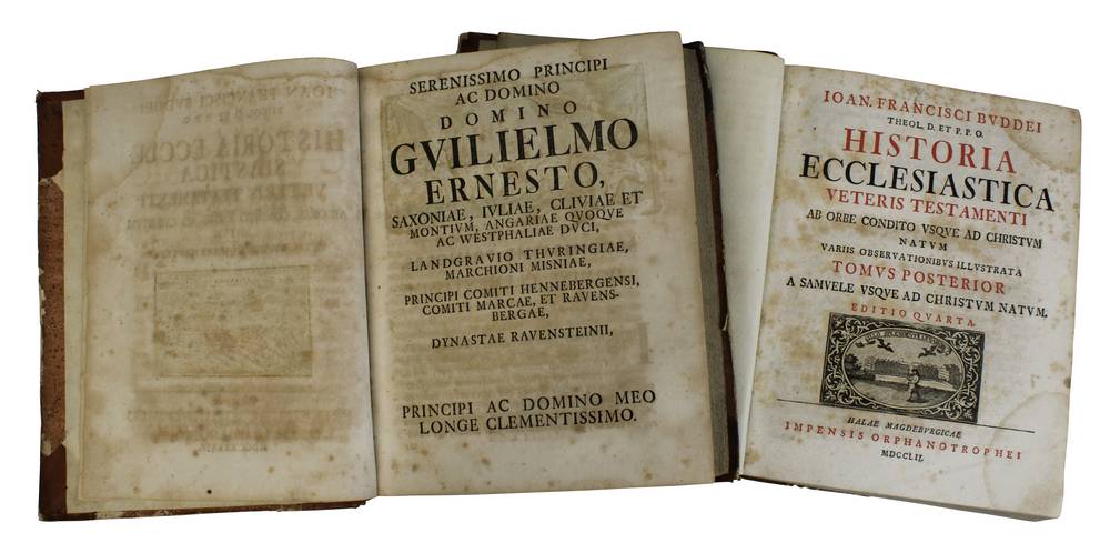 Johann Franz Buddeus "Historia Ecclesiastica Veteris Testamenti", 2 Bände (1. u. 2. Periode), 4.