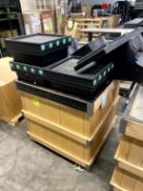 WOOD PRODUCE DISPLAY ON CASTERS