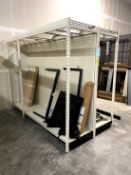 SECTION OF OVERSTOCK RACK WITH SHELVING