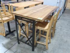 wooden high top table
