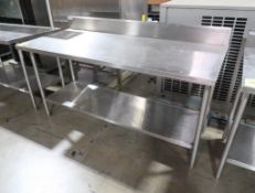 stainless table w/ backsplash & undershelf