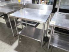 stainless table w/ backsplash & undershelf