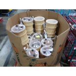 crate of small wooden bulk barrels