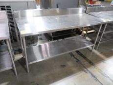 stainless table w/ backsplash & undershelf