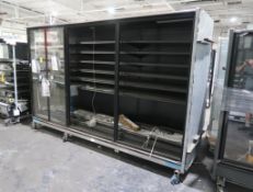 Hill Phoenix medium temp glass door reach-in case, 12' case