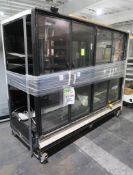 Hill Phoenix medium temp glass door reach-in case, 8' case