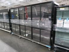 Hill Phoenix medium temp glass door reach-in case, 12' case