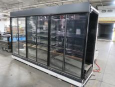 Hill Phoenix medium temp glass door reach-in case, 12' case