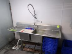 2-compartment sink w/ L & R drainboards & pre-wash sprayer