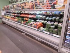 Kysor Warren refrigerated produce cases, 24' run (12+12), w/ misting system