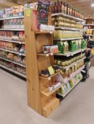 angled wooden merchandiser