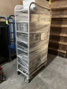 8 TIER ALUMINUM PAN RACK W/ STAINLESS STEEL TRAYS