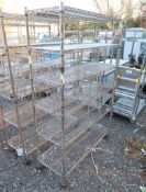 wire shelving unit, on casters