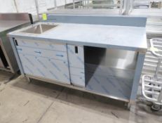 Stainless Steel workstation w/ sink basin, faucet cutouts, undercabinet