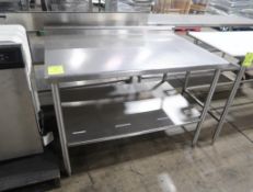 stainless table w/ backsplash & undershelf
