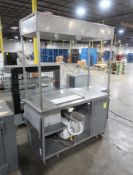 stainless demo cart w/ hand sink,water heater, reservoir & sump, reach guards & ceiling