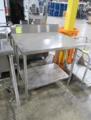 stainless table w/ backsplash & undershelf