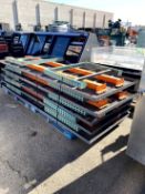 NINE SECTIONS OF PALLET RACKING WITH TOP DECKING
