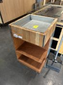 WOODEN PRODUCE MERCHANDISERS W/ ALUMINUM BIN TOPS
