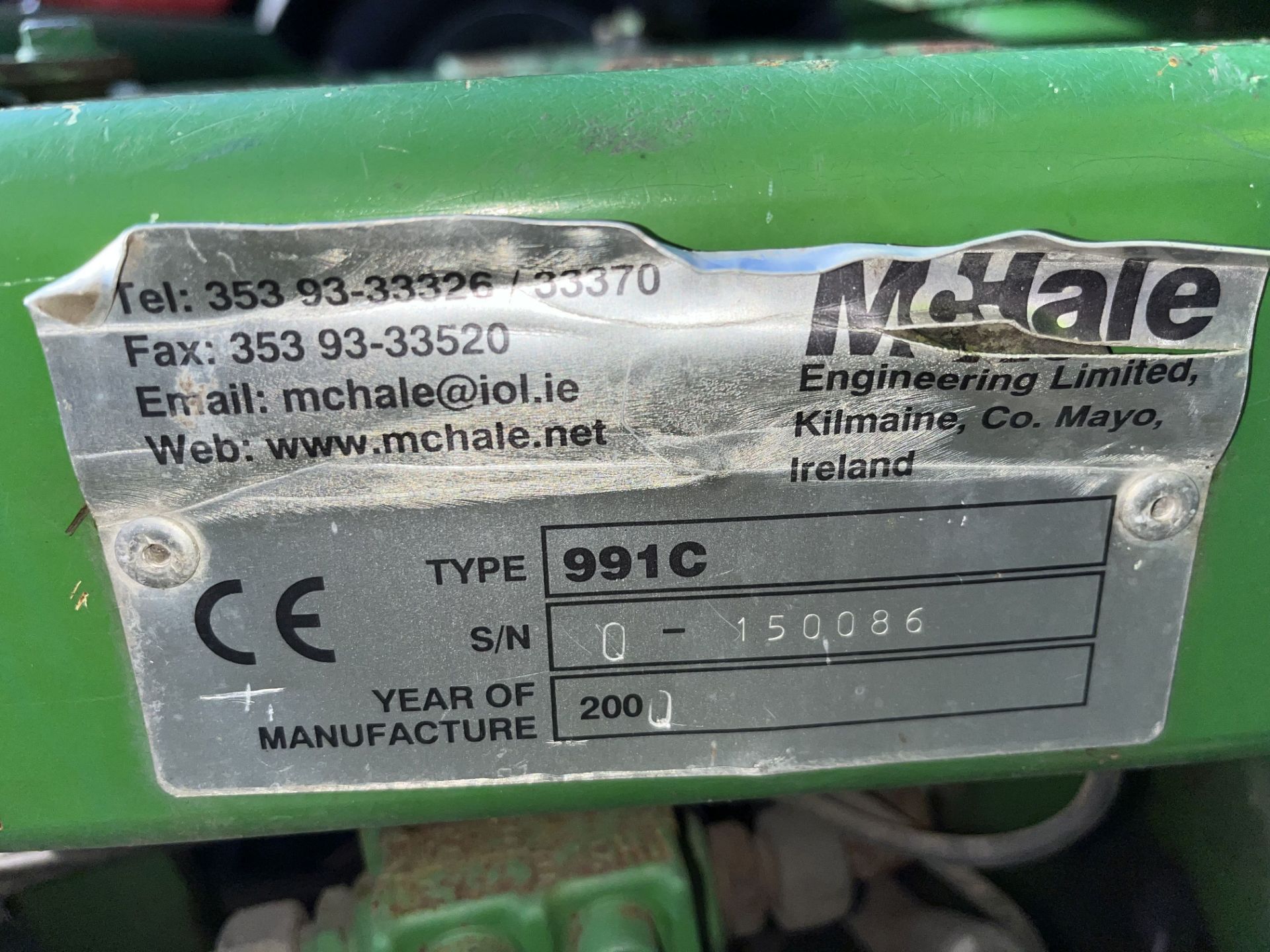 McHale 991C Trailed Round Bale Wrapper, serial no. 0-150086, year of manufacture 2000, with - Image 3 of 8