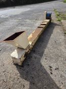 Chain and Flight Conveyor, approx. 3.8m long, with 200mm wide flights and gearbox only (no motor).
